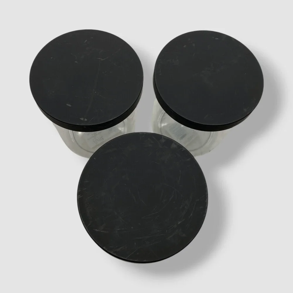 Neat Method Black Matte Small Round Airtight Seal Lid Canister Set of 3